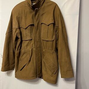 Men's Brown Military Field Jacket leather